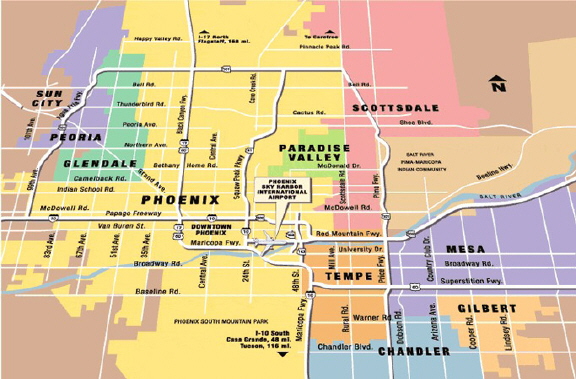 phoenix airport map